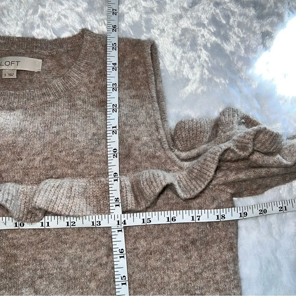 LOFT Ruffle Cold Shoulder Sweater size S - Picture 9 of 9